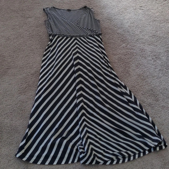 Talbots Blue and white striped maxi dress size 1Xp - Picture 1 of 11
